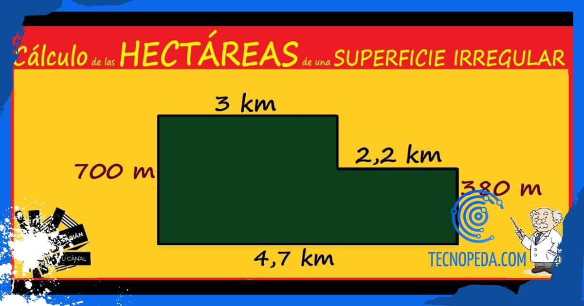 Esquema para calcular una hectárea en superficies irregulares