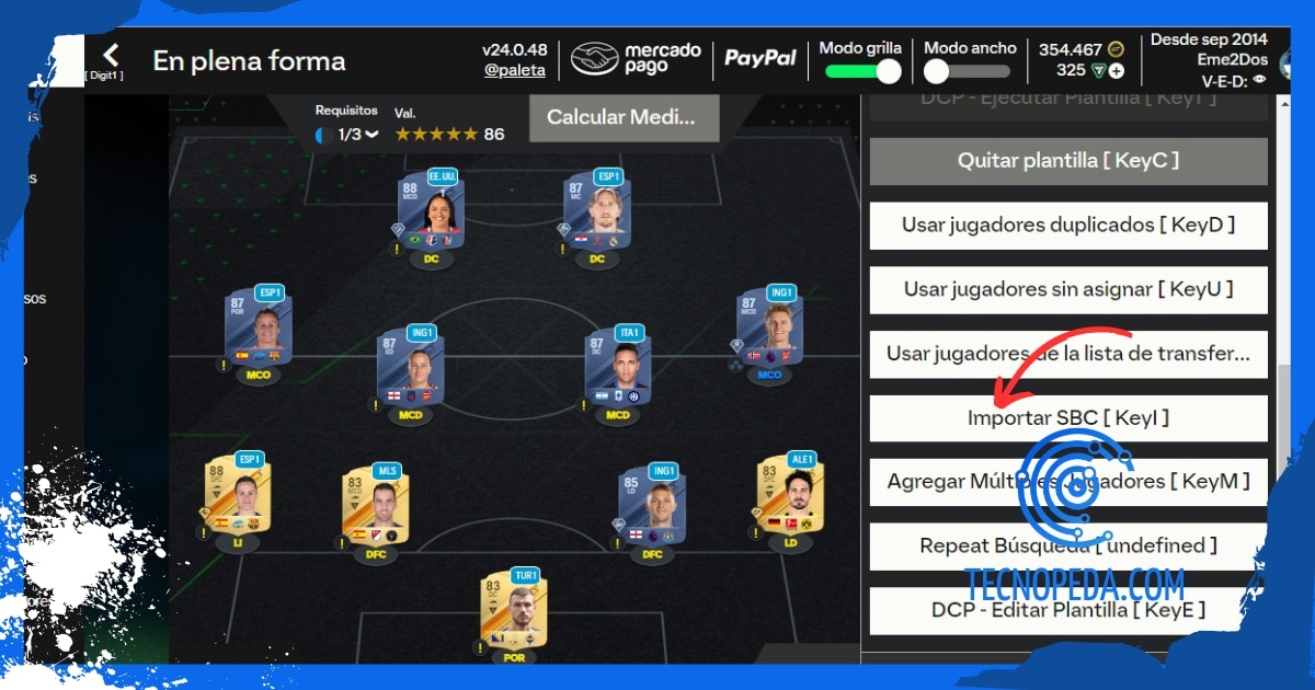 Importar SBC desde Futbin a Paletools
