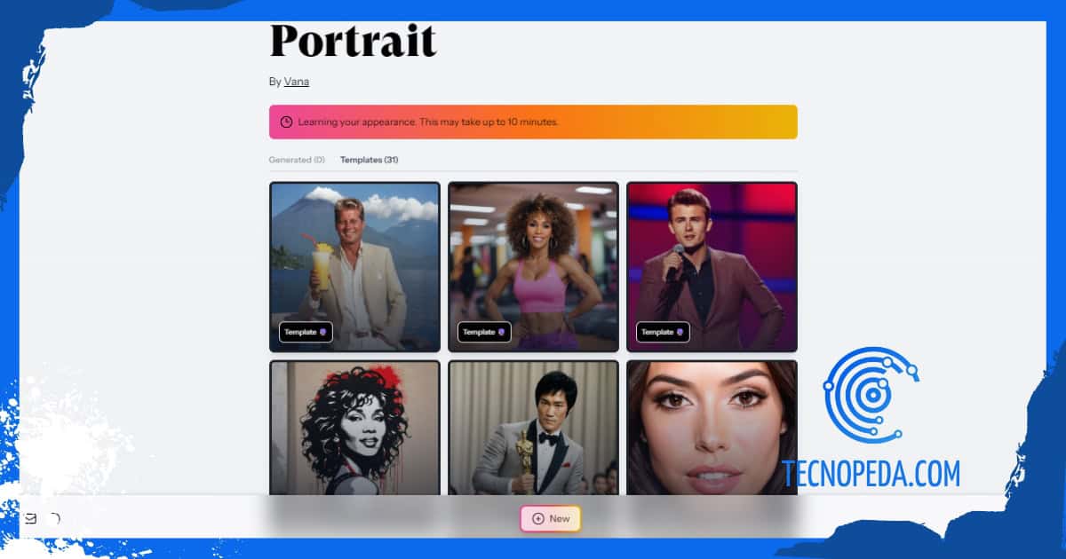 Generar retratos con IA a partir de plantillas en Vana Portrait