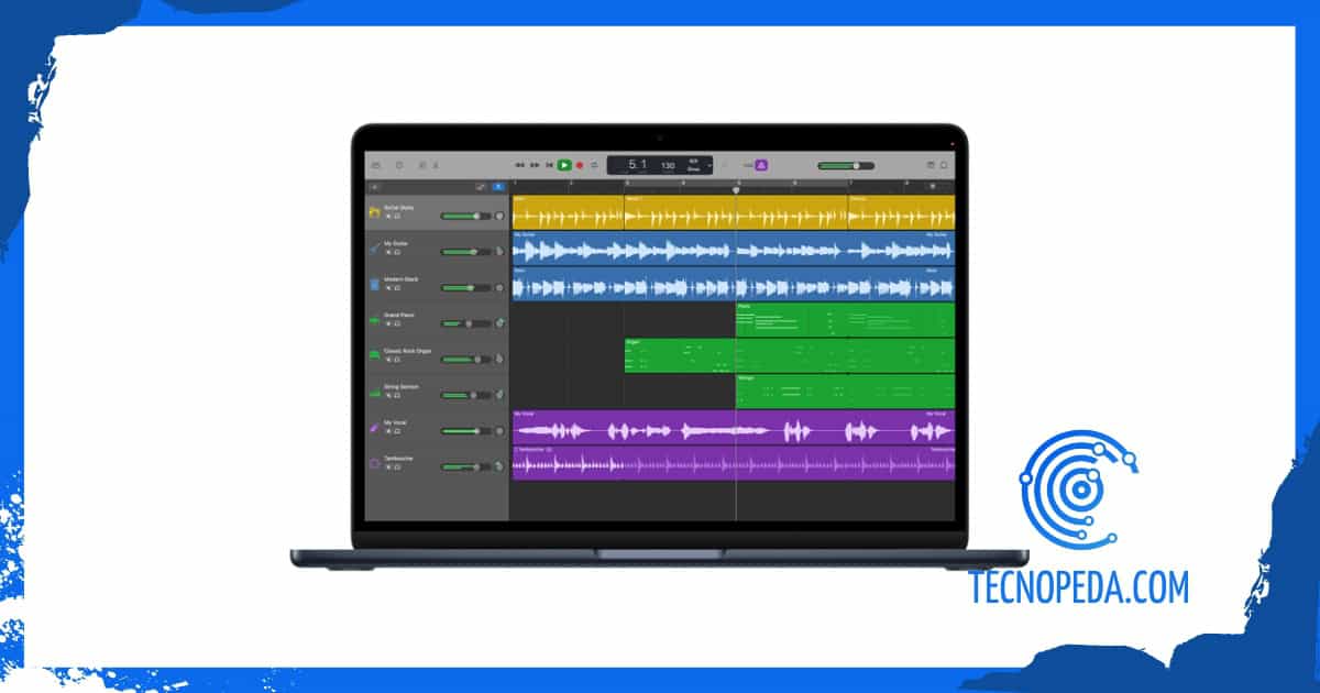 garageband Imagen de un portátil con garageband