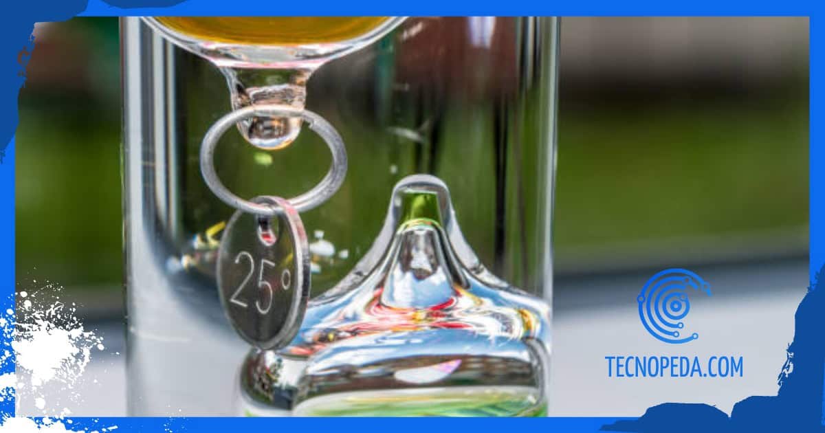 Anillas de temperatura en el termómetro de galileo