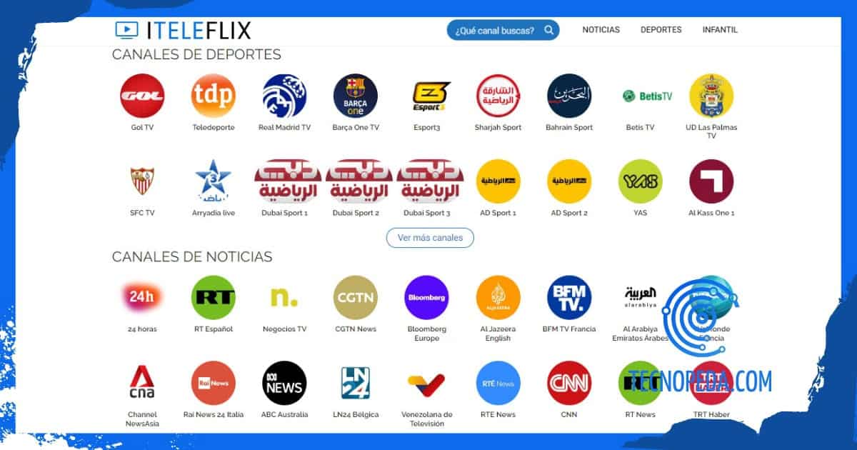 Canales de deportes y noticias en Iteleflix