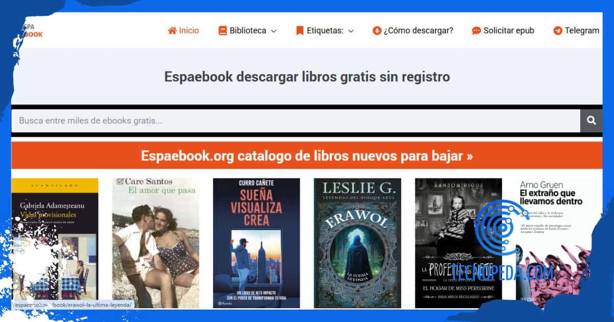 Portada de la web de Espaebook