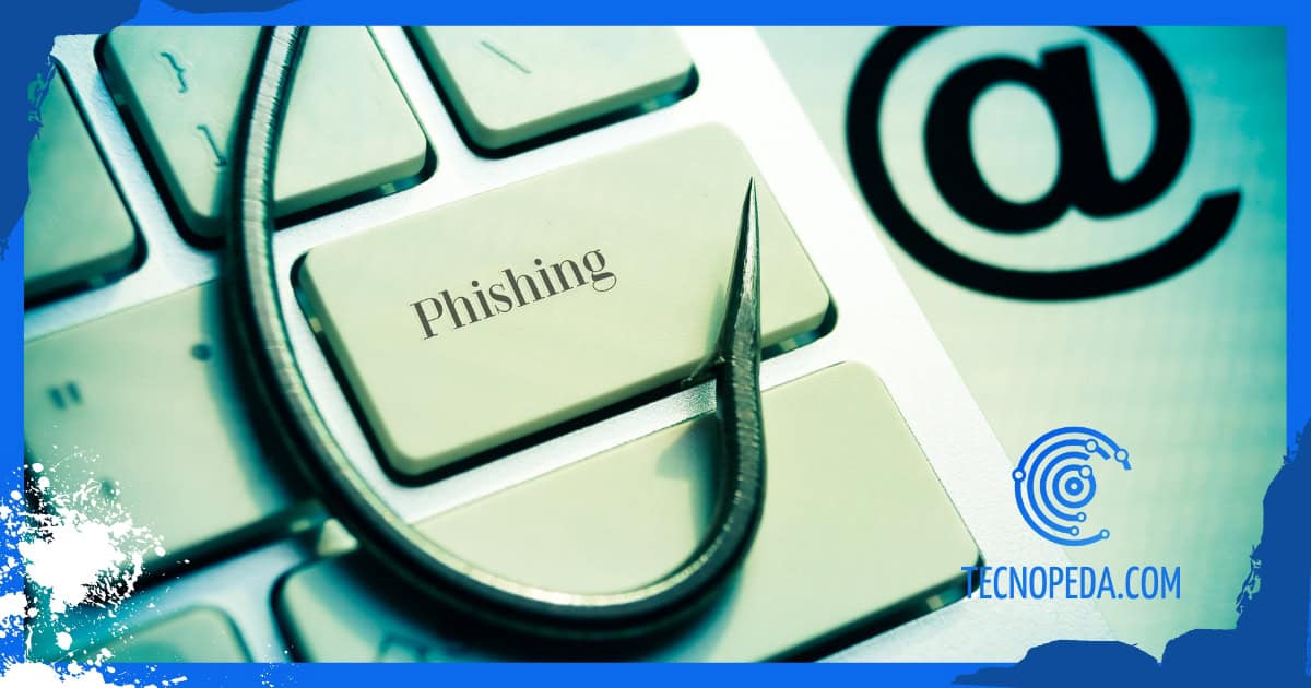 Teclado con un anzuelo y la palabra phising escrita en una tecla